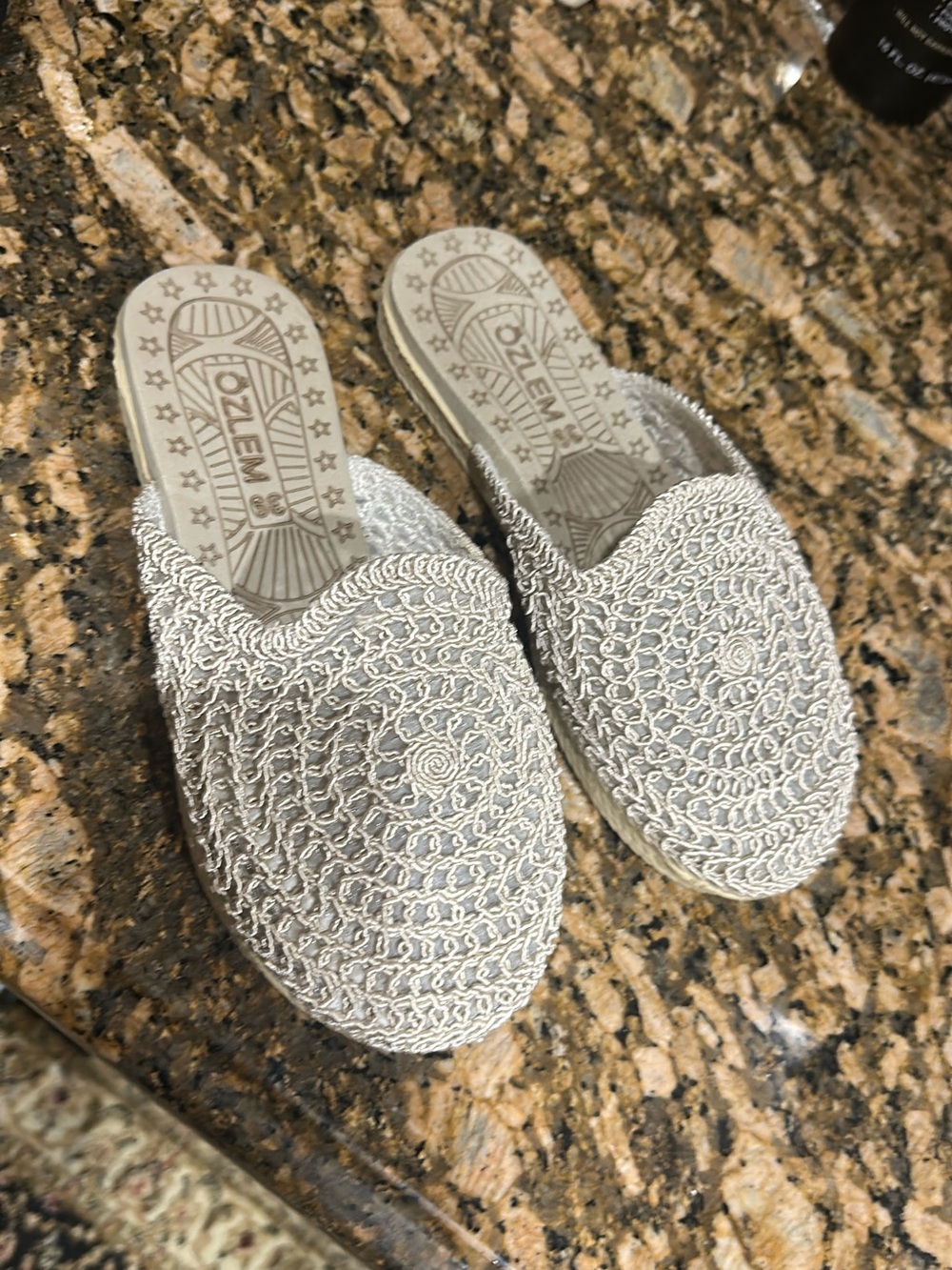 Silver Crochet Slip-On Women’s Mules